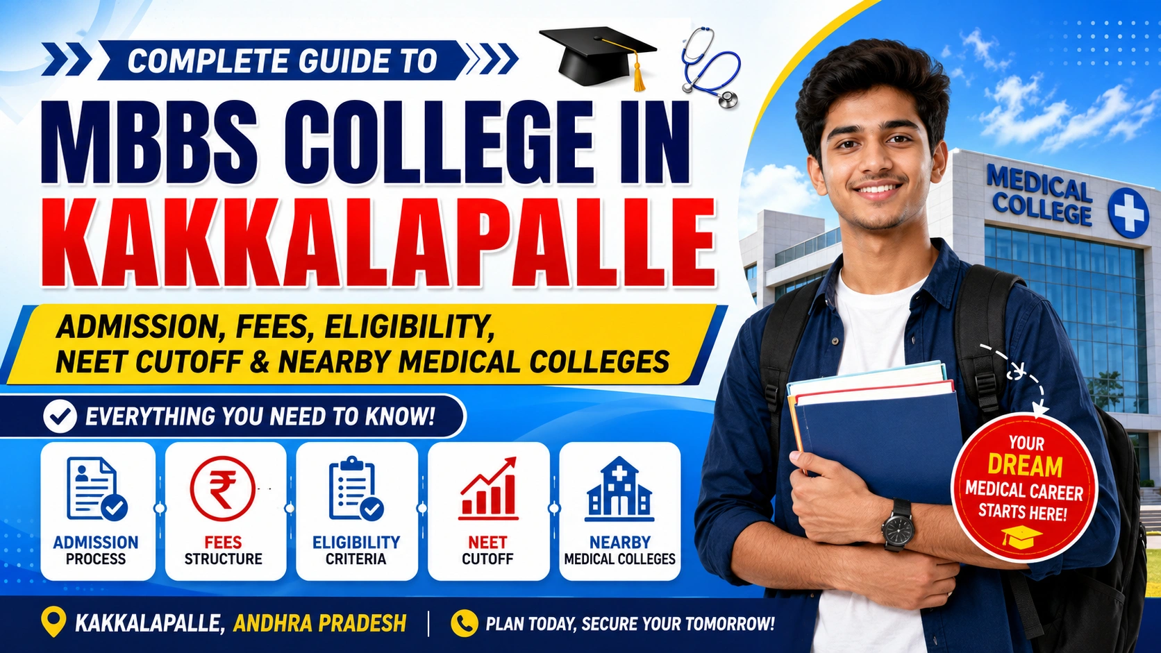 MBBS College in Kakkalapalle: Admission, Fees, Eligibility, NEET Cutoff & Nearby Medical Colleges