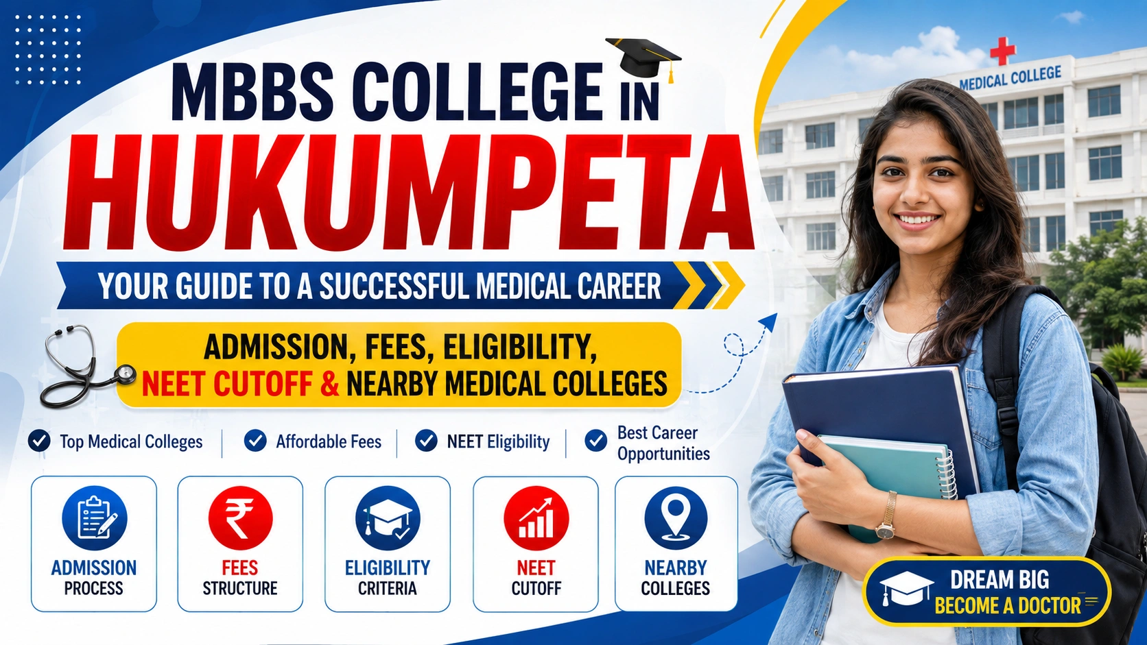 MBBS College in Hukumpeta: Admission, Fees, Eligibility, NEET Cutoff & Nearby Medical Colleges