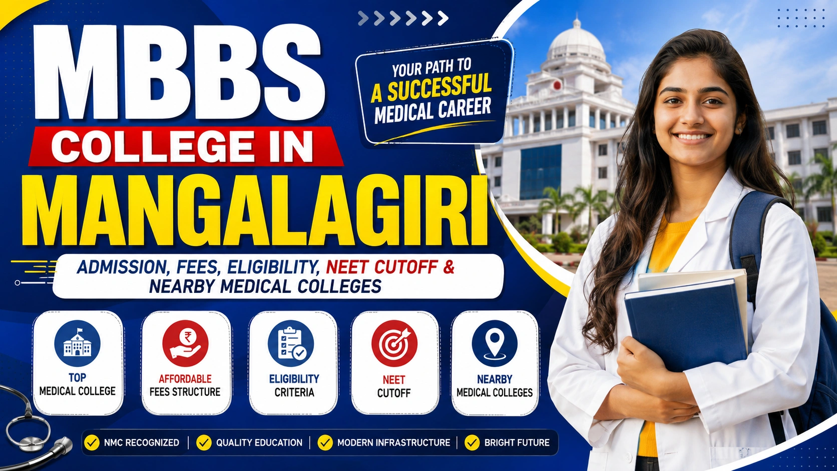 MBBS College in Mangalagiri: Admission, Fees, Eligibility, NEET Cutoff & Nearby Medical Colleges