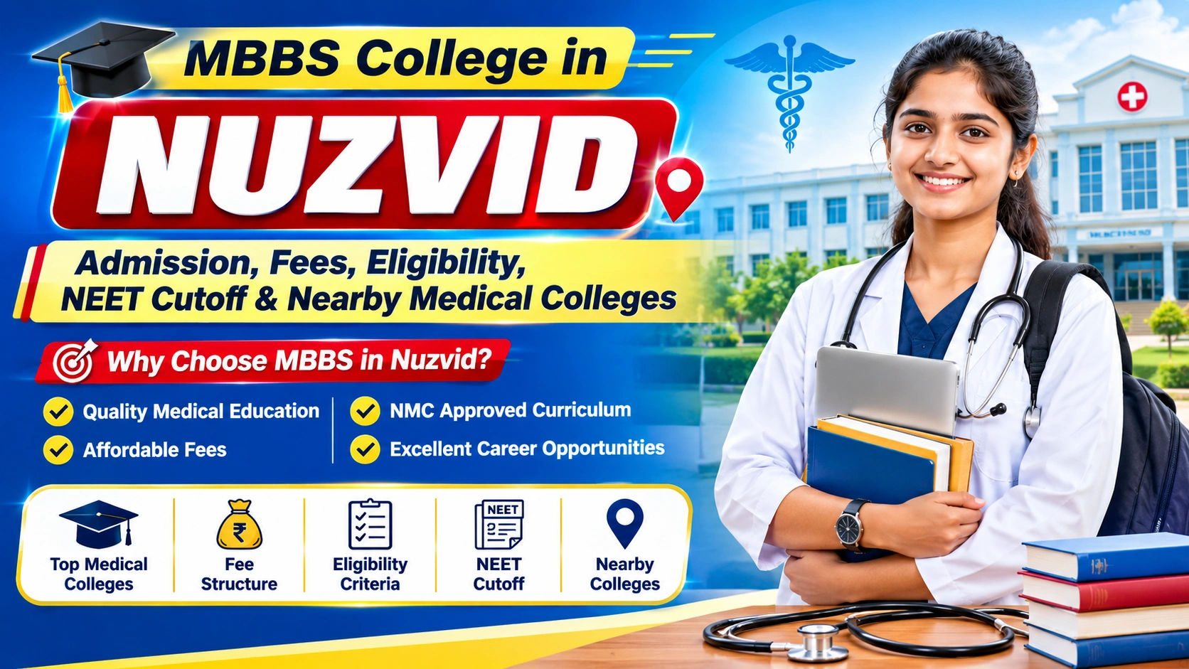 MBBS College in Nuzvid: Admission, Fees, Eligibility, NEET Cutoff & Nearby Medical Colleges