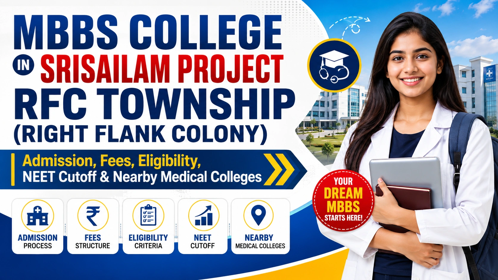 MBBS College in Srisailam Project RFC Township: Admission, Fees, Eligibility, NEET Cutoff & Nearby Medical Colleges