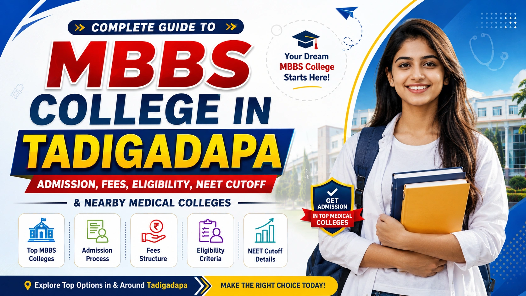 MBBS College in Tadigadapa: Admission, Fees, Eligibility, NEET Cutoff & Nearby Medical Colleges
